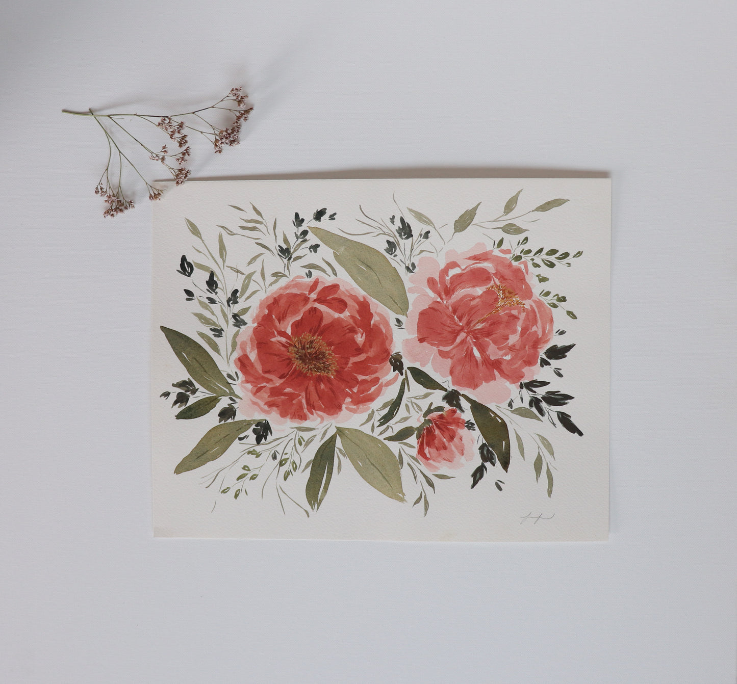 A Whimsy Daydream: She Dreamed in Peonies 11x14