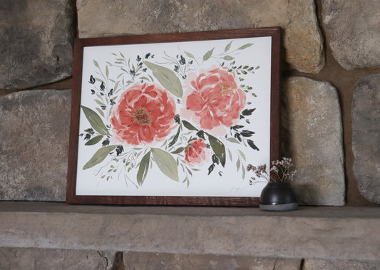 A Whimsy Daydream: She Dreamed in Peonies 11x14
