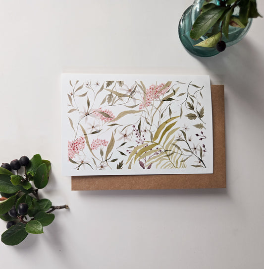 Floral and Fern Card